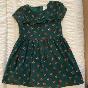 Carters corduroy holly print dress.NWOT